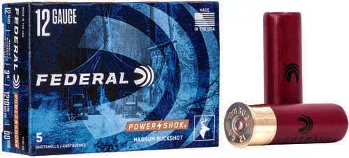 12 Gauge 5 Rounds Ammunition Federal Cartridge 2 3/4" 8 Pellets Lead #000 Buck