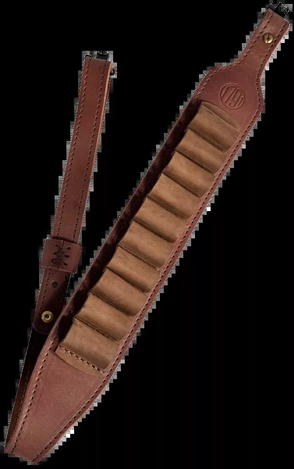 1791 Gunleather Hunt Ammo Sling - Oiled Brown Leather Shotgun Sling (32" to 37" OAL)