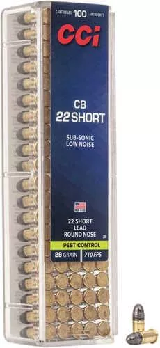 22 CB Short 100 Rounds Ammunition CCI 29 Grain Soft Point