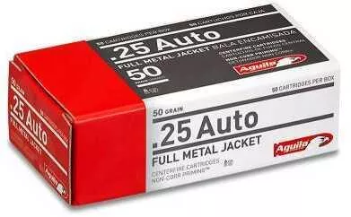 25 ACP 50 Rounds Ammunition Aguila 50 Grain Full Metal Jacket