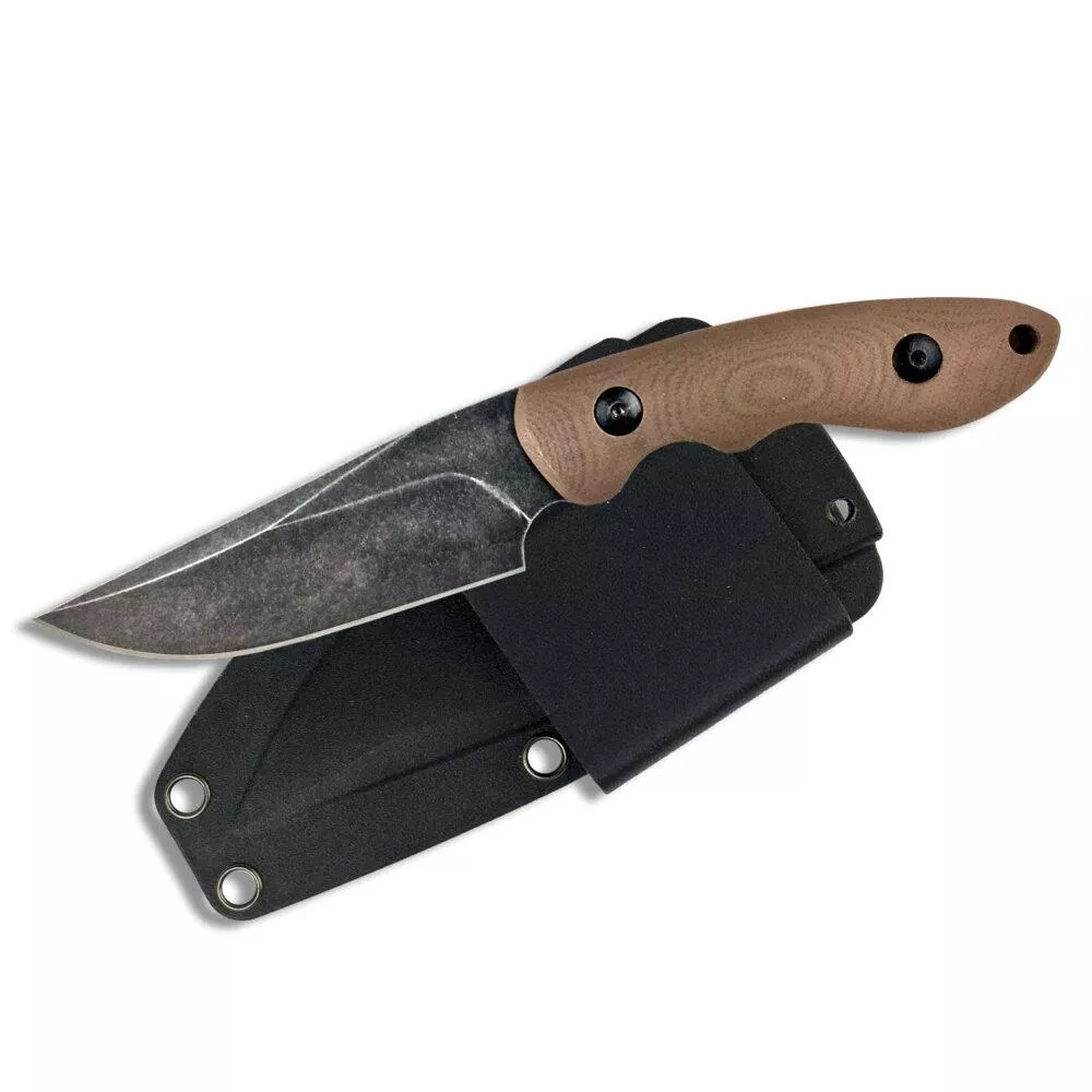 ABKT Elite Shadow Predator Fixed Knife 3-1/2″ Drop Point Blade Brown