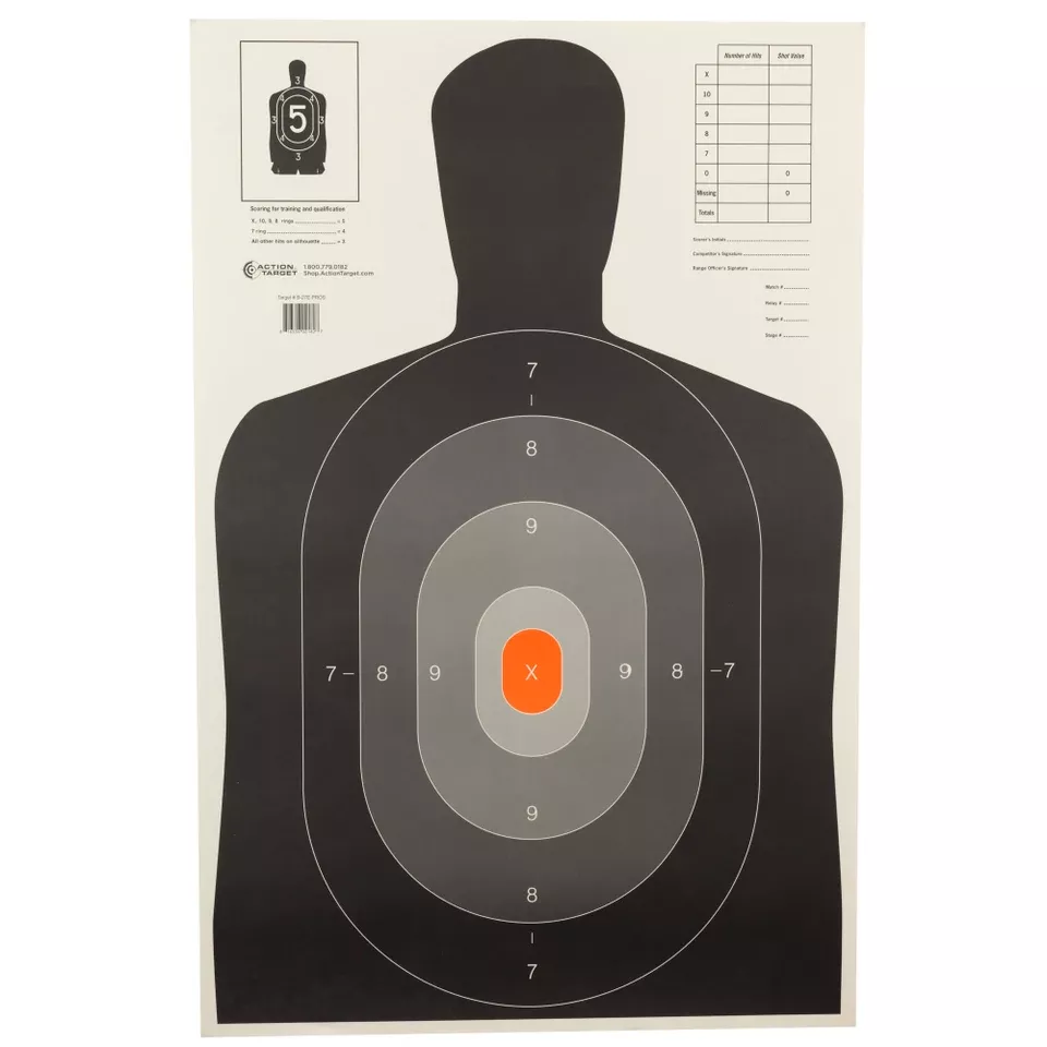 Action Target B27E Pro Silhouette Targets 100 Pack