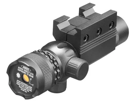Aim Sports LG002 Pistol & Rifle Laser Sight 5mW Green Laser with 635-650nM Wavelength Up To 500 yd Range Black Anodized Finish Aluminum Includes Picatinny Mount