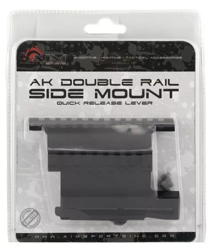 Aim Sports MK004S AK Dual Side Rail Mount Black Anodized Quick Release Picatinny Rail Mount Aluminum AK-47
