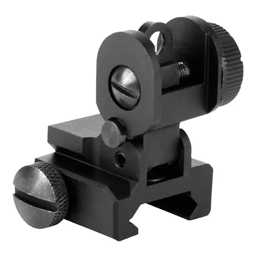 Aim Sports MT035 Flip Up Rear SightA2 Dual Aperture Black Anodized for AR-15, M16