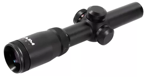 Aim SportsXPFBlack 1-4x 24mm Tri-Illuminated Red/Green/Blue Mil-Dot Reticle
