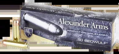 Alexander Arms .50 Beowulf 350gr Flat Point Ammo 20 Rounds
