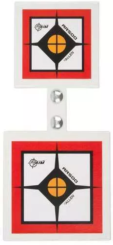 Allen EZ-Aim Hardrock AR500 Square Spinner Targets & Stand For Rimfire Rounds & Centerfire Pistols 9.5"W x 22.75"H White
