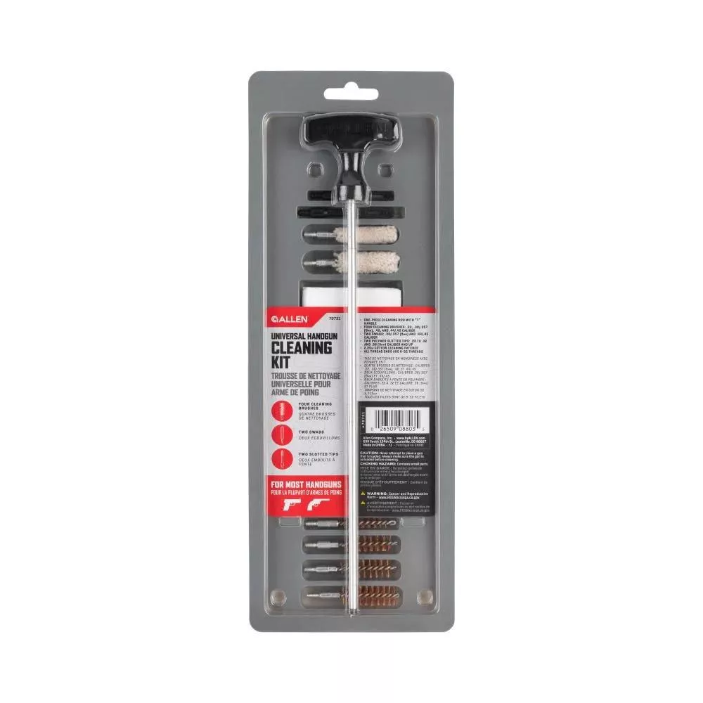 Allen Universal Handgun Cleaning Kit .22 to .45 Cal 10″ Rod