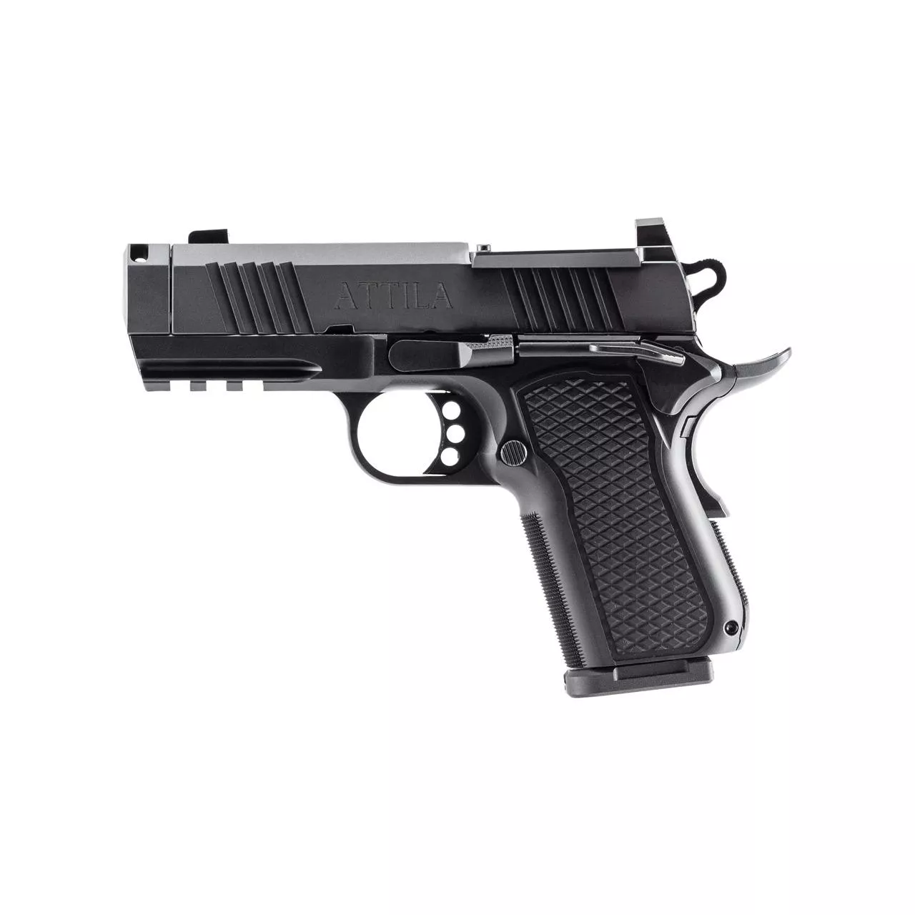Alpha Foxtrot AF1911-Attila MOS Handgun 9mm Luger 10rd Magazine(1) 3.5″ Comp Barrel DLC Black