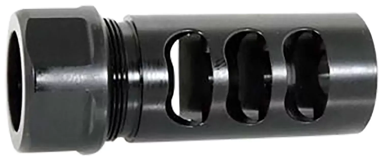 American Precision Arms G2L5830N Gen 2 Little Bastard Self Timing Brake Black Nitride Stainless Steel with 5/8″-24 tpi Threads, 2.22″ OAL & 1″ Diameter for 30 Cal Rifle