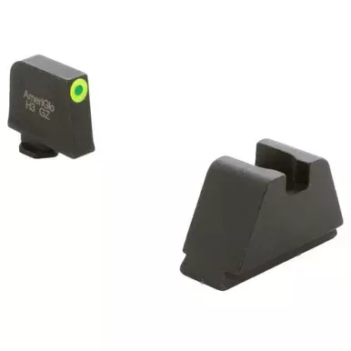 AmeriGlo Optic Compatible Sight Set Glock 1-5 Green Tritium with Lumigreen Outline