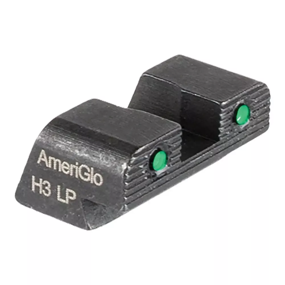 Ameriglo Tritium 2-DOT Handgun Night Sights .240″ Square Notch with Serration Hellcat OSP Green with Black