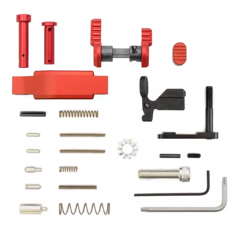 Armaspec AR15 Superlight Lower Parts Kit Less Trigger Group & Grip – Red
