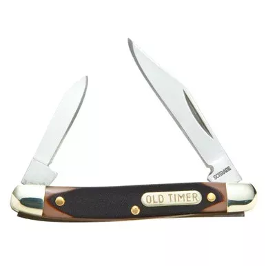 Battenfeld Knives Minuteman Pocket Knife 2.6 Inch Clip Blade 1.7 Inch Pen Blade Brown Delrin Handle