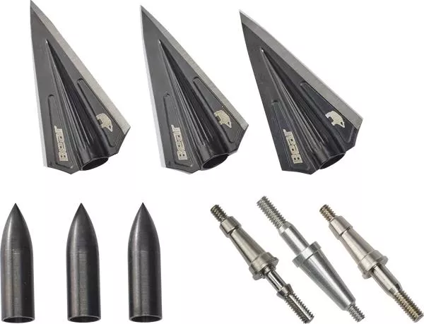 Bear Archery RazorHead VWS Single Bevel Broadhead Kit – Black