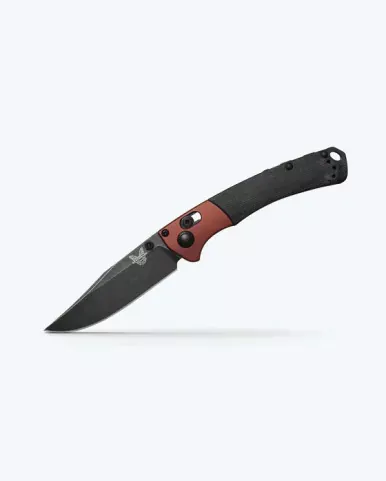 Benchmade Mini Crooked River, Burnt Copper Black Micarta, 3.4″ Folding Clip-Point