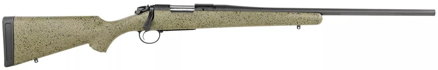 Bergara Rifles B14S102C B-14 Hunter 6.5 Creedmoor 3+1 22″ Graphite Black Cerakote Barrel, SoftTouch Speckled Green Fixed American Style Stock