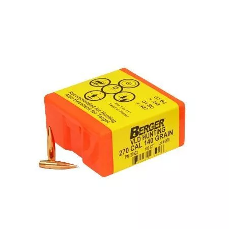 Berger Match Grade Hunting Bullets .270 cal .277″ 140 gr VLD Hunter 100/ct