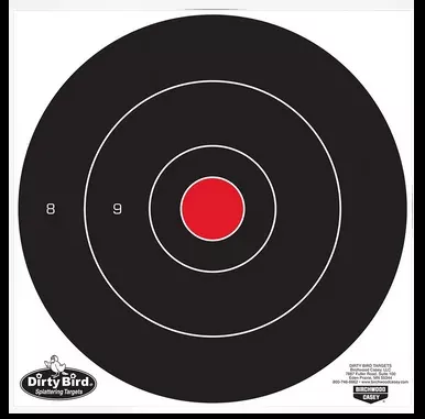 Birchwood Casey 35070 Dirty Bird 12 Inch Bullseye Tagboard Targets Black/Red 100 Pack