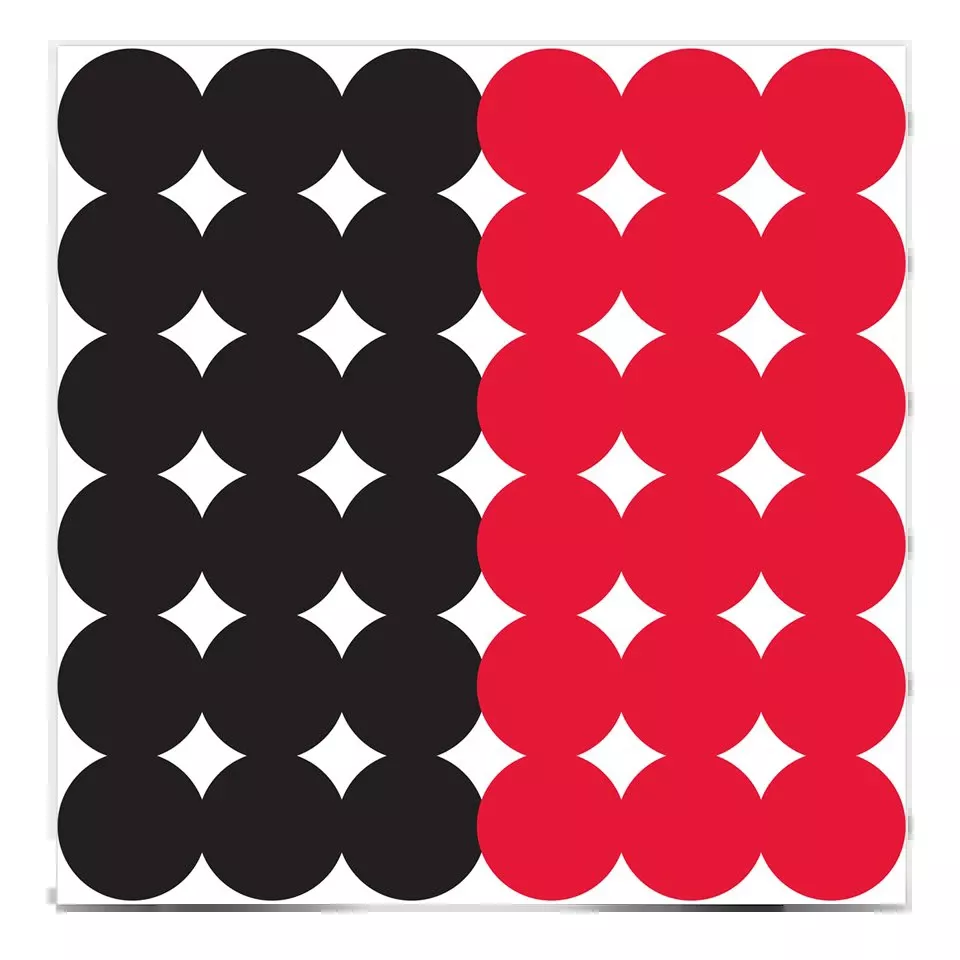 Birchwood Casey Dirty Bird 1" Repair Pasters, Black/Red, 12 Pack