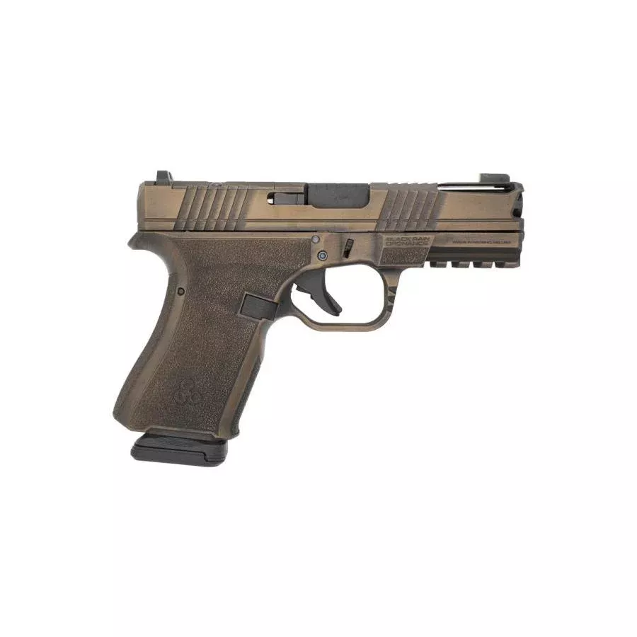Black Rain Frontline+ Handgun 9mm Luger 15rd Magazine 3.75″ Barrel Burnt Bronze Battleworn Finish Optic Ready