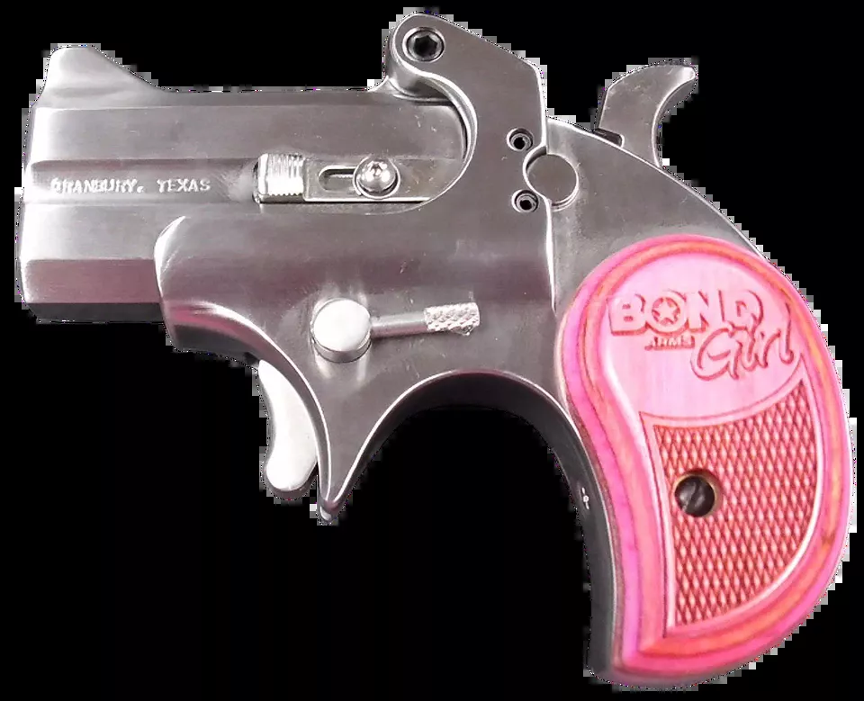 Bond Arms BAM Mini Girl .357 Mag/.38 Special 2.5" Stainless Steel Double Barrel with Pink Laminate Grip