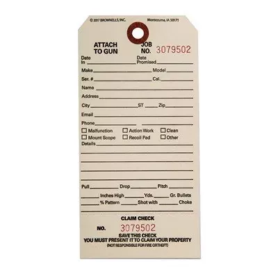Brownells Single Stub Claim Checks