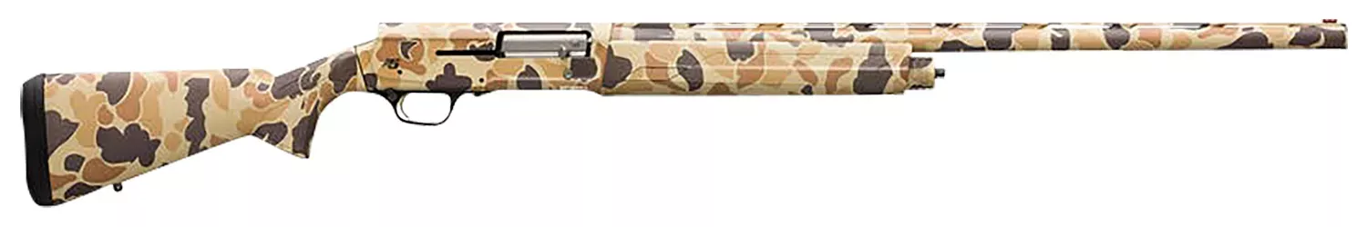 Browning 0119082005 A5 12 Gauge 26″ Barrel 3.5″ 4+1 Full Coverage Vintage Tan Camo, Textured Synthetic Stock With Close Radius Pistol Grip