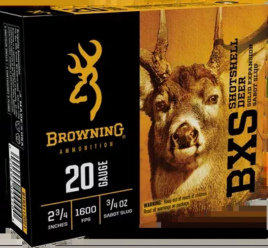 Browning BXS Deer 20 Gauge 2-3/4″ 3/4 oz Sabot Slug 5/Box
