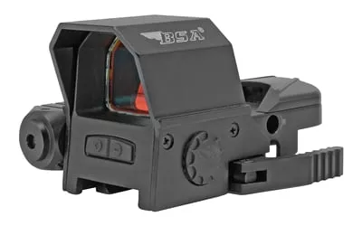 BSA Reflex Sight with Red Laser 33x24mm 4 Reticles Red QR Mount for Weaver/Picatinny