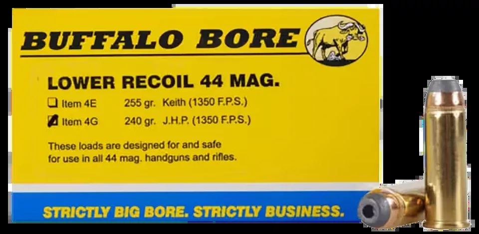 Buffalo Bore 44 Rem Mag 240gr JHP Low Recoil Ammo - 20/Box