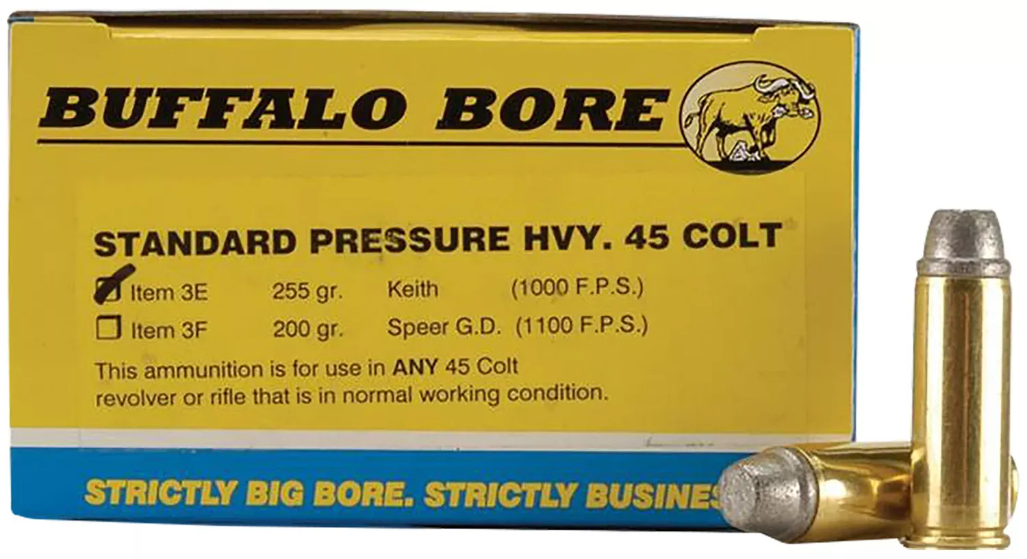 Buffalo Bore Ammunition .45 Long Colt 255 GR, 20-Round Box
