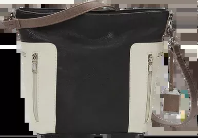 Bulldog BDP070 Hobo Purse with Holster Black with Tan Trim PU Leather
