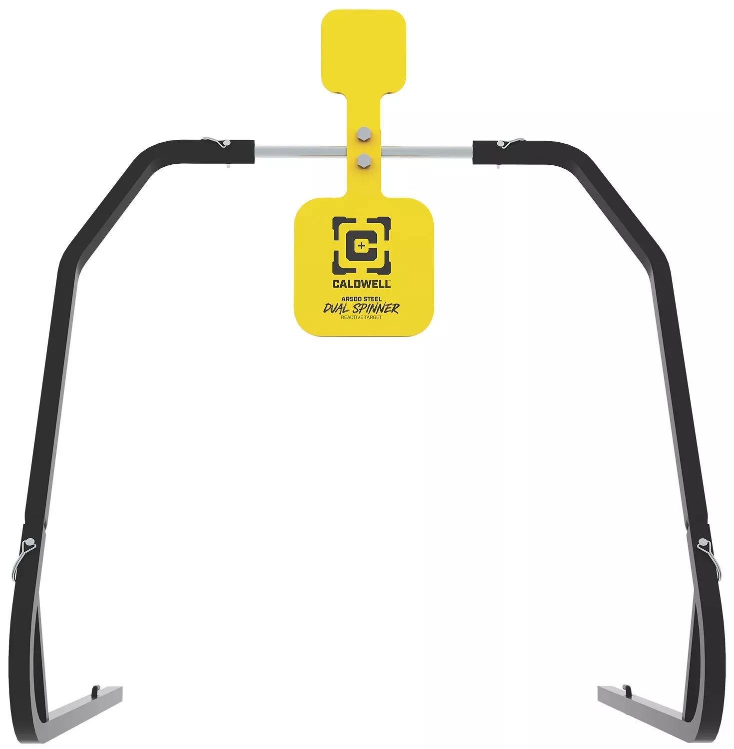 Caldwell 1196226 Daul Spinner Yellow AR500 Steel 3/8″ Thick Standing Target Includes 5″ & 8″ Plates