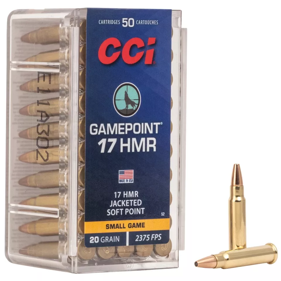 CCI 17HMR 20GR Game Point Ammunition - 50 Rounds/2000 Rounds