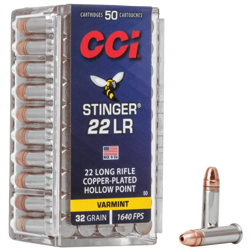 CCI "STINGER" 22LR Hollow Point Ammunition - 50 Rounds/5000 Rounds