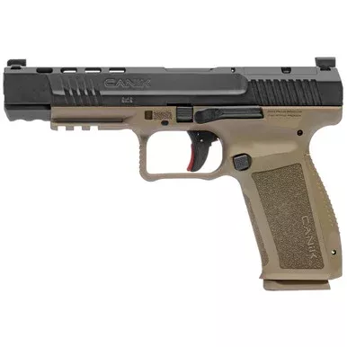 Century Arms Canik METE SFX 9mm Luger Pistol 5.2″ Barrel 20+1 Round FDE Grip Black Slide