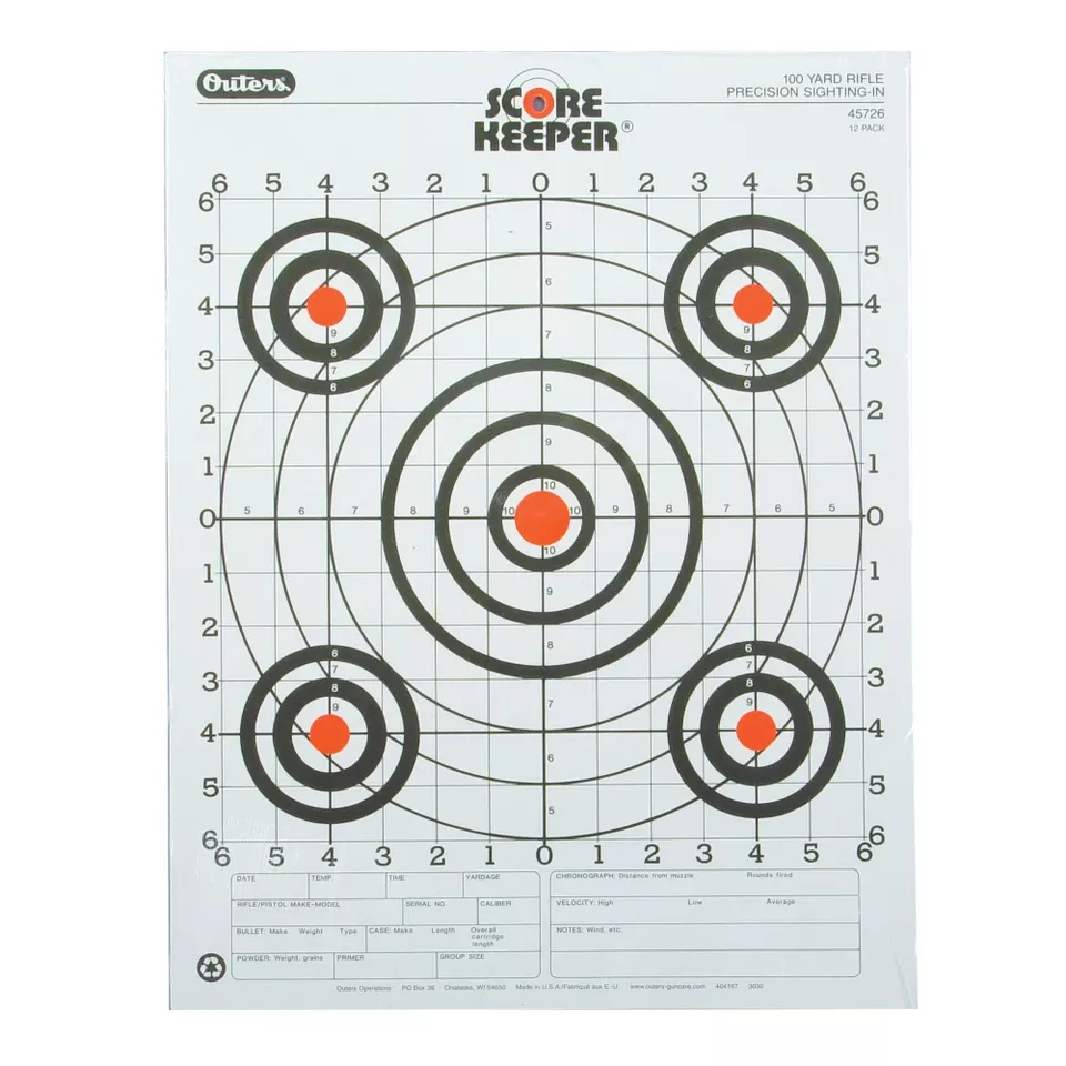 Champion 100-Yard Rifle Sight-In Target Pack (12 Pieces)