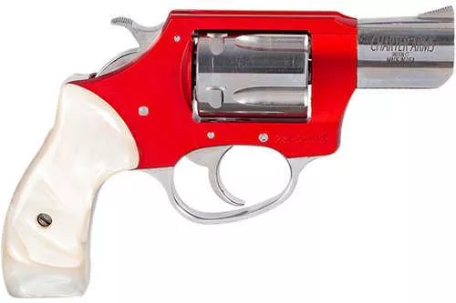 Charter Arms Chic Lady Double/Single Action Revolver 38 Special 2" Barrel 5 Round Capacity White Pearl Grips Red AFALSEdized Finish