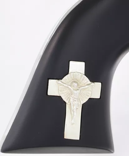 CIMARRON HOLY SMOKER 357MAG FS – 4.75″ WHITE/SILVER CROSS BLACK
