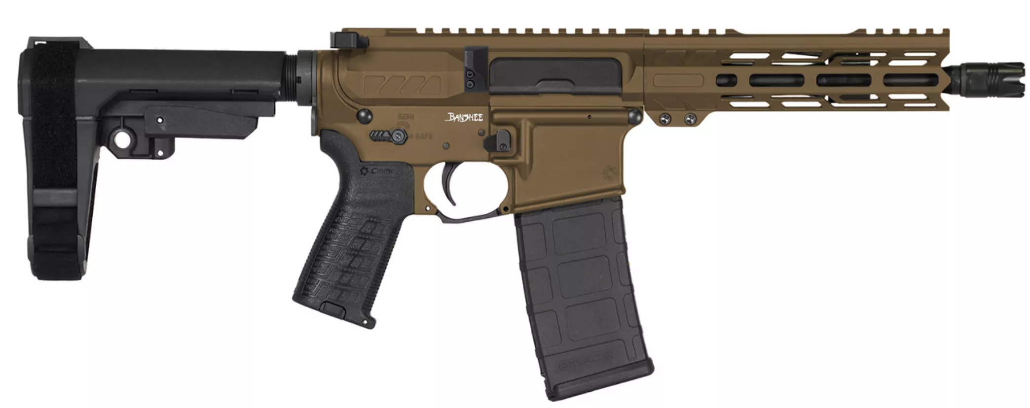 Cmmg Pistol, Banshee, MK4, 300BLK, 8″, Mid Brnz W/adj Rip Brace