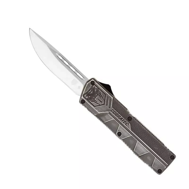 CobraTec 3.25” Lightweight OTFPlain Drop Point Knife – Stonewashed