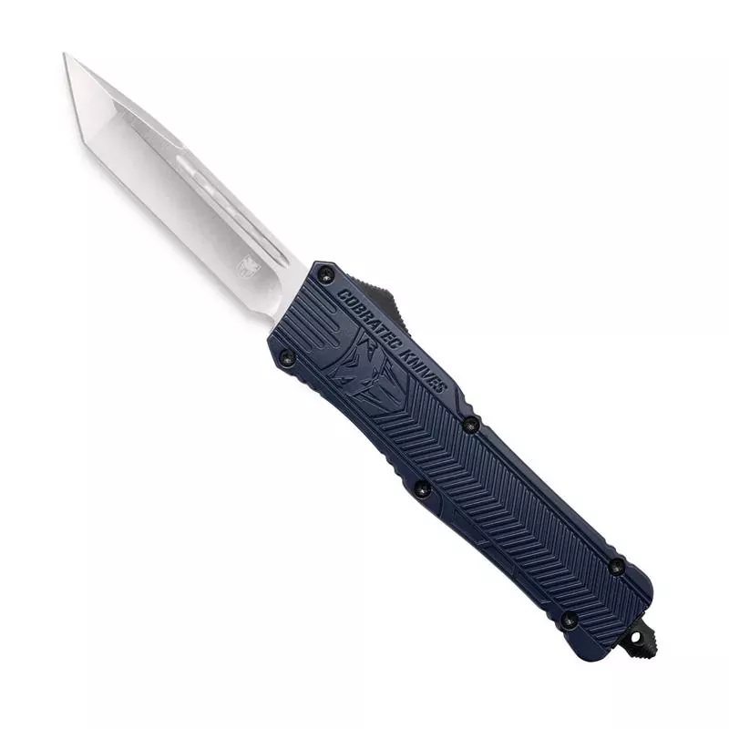 CobraTec 3.75” Large CTK-1 OTF Plain Tanto w/ Glass Breaker & Clip -NYPD Blue