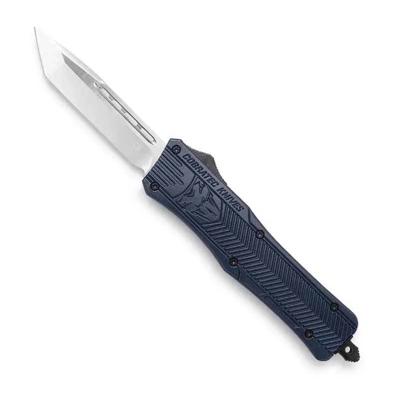 CobraTec 3” Medium CTK-1 OTF Plain Tanto w/ Glass Breaker & Clip – NYPD Blue