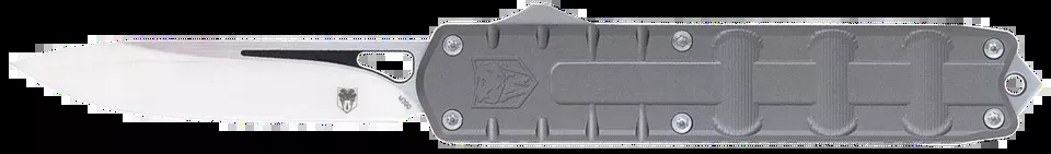 CobraTec Enforcer OTF Knife with 3.25" M390 Blade and Gray Aluminum Handle