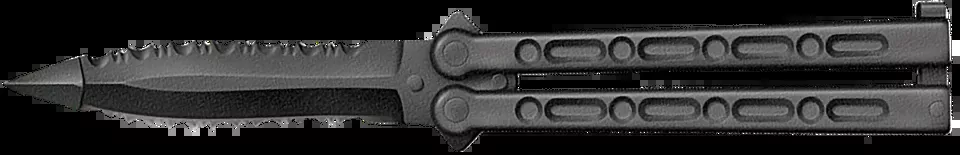 Cold Steel FGX Balisong 5" Part Serrated Folding Knife - Black Griv-Ex Blade & Handle