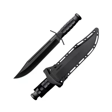 Cold Steel Leatherneck Bowie, 15″ Overall, 10.5″ Blade, D2 Stl W/ Blood Groove & Black Powder Coat Finish, 5.75″ Long Black Handle