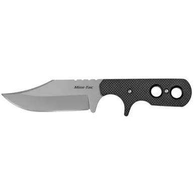 Cold Steel Mini Tac Bowie Fixed Blade Knife 3.625″ Bowie 8Cr13MoV Satin Blade Griv-Ex Handle Black