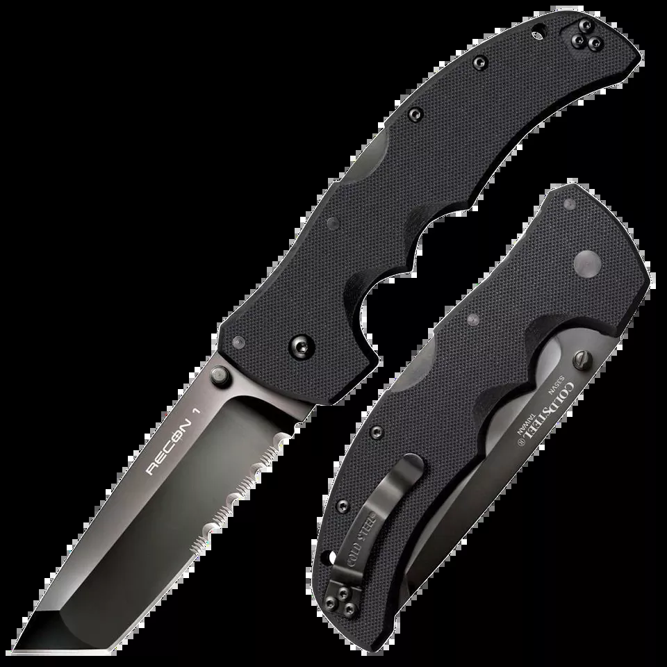 Cold Steel Recon 1 Folding Knife with Part Serrated S35VN Blade and G10 Handle
